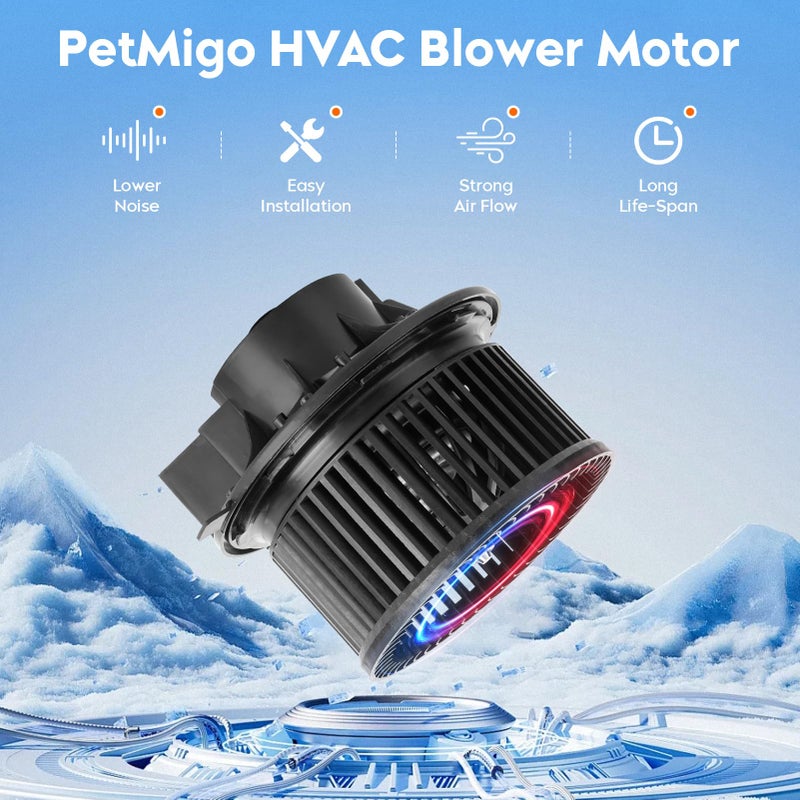 PetMigo Front HVAC Heater Blower Motor with Fan Assembly Fit for 2002-2006 Jeep Wrangler, 2002-2007 Jeep Liberty, Replaces 700154 5066553AA 615-00680, Air Automotive Replacement - Image 3